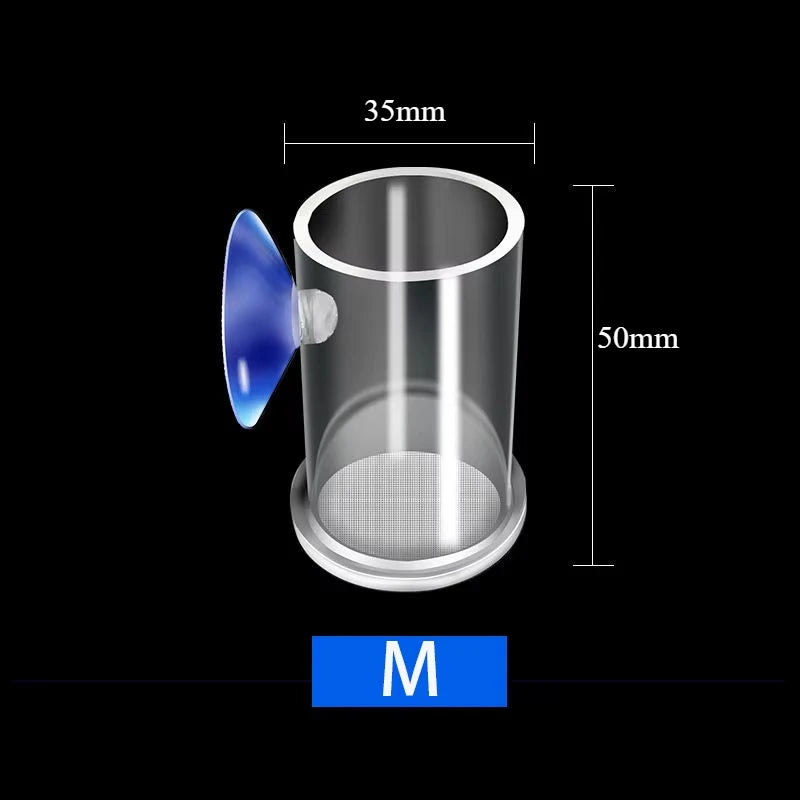 Clear Acrylic Aquarium Feeding Cup Ring Anti-drift Betta Fish Feeder