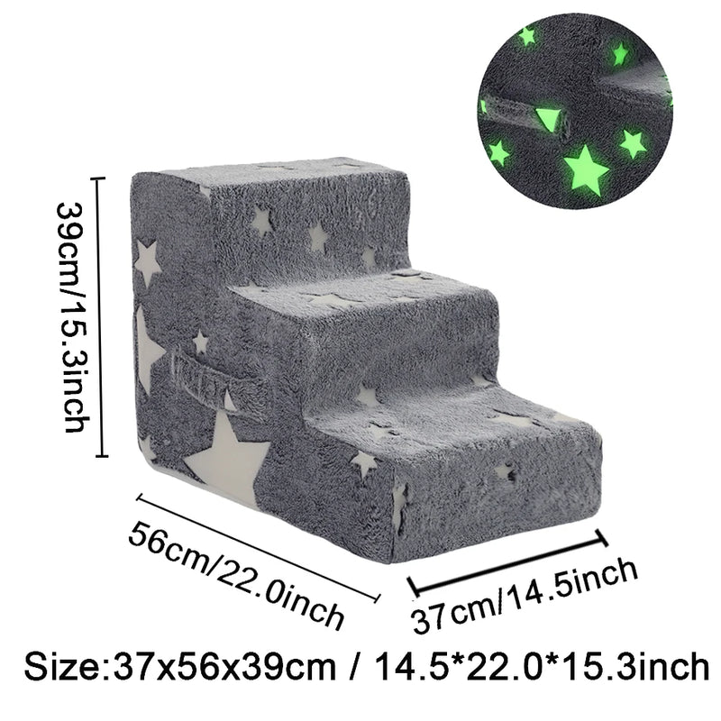 Detachable Pet Stairs with Soft Foam Steps