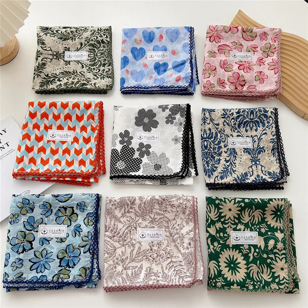 Square Cotton Scarf for Women – Versatile Neck & Hair Accessory