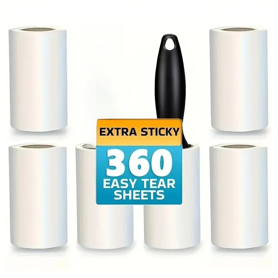 Adhesive Lint Roller with Handle for Pet Hair and Lint Removal