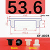Black and white silicone rubber hole plugs shown next to a measurement diagram for XY-8078