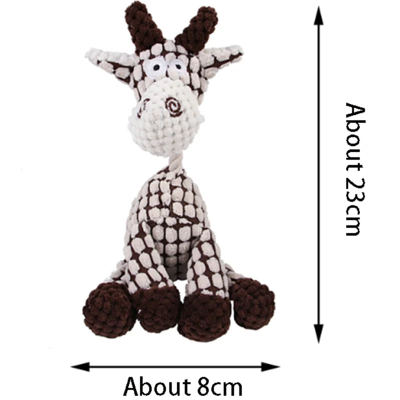 Plush Squeaky Donkey Dog Toy for Teething and Interactive Play