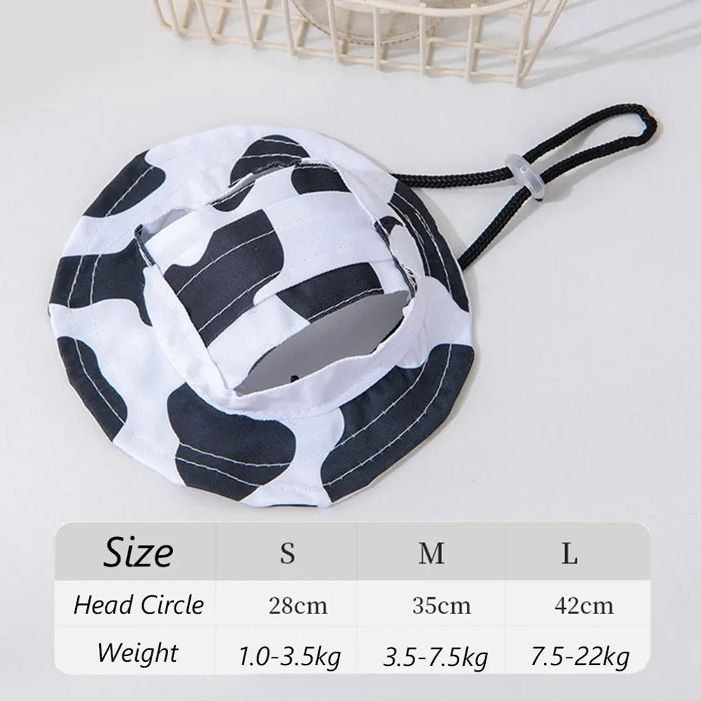 Adjustable Pet Bucket Hat with Ear Openings for Sun Protection
