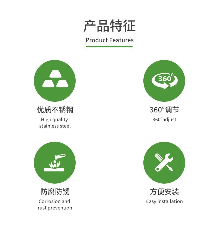 ZRDR Fish Tank External Filter Tube Stainless Steel Inlet Outlet