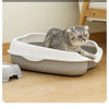 Halboffene Katzentoilette mit Spritzschutz
