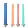 Colored Quartz Sand Bird Perch with Natural Wood Base