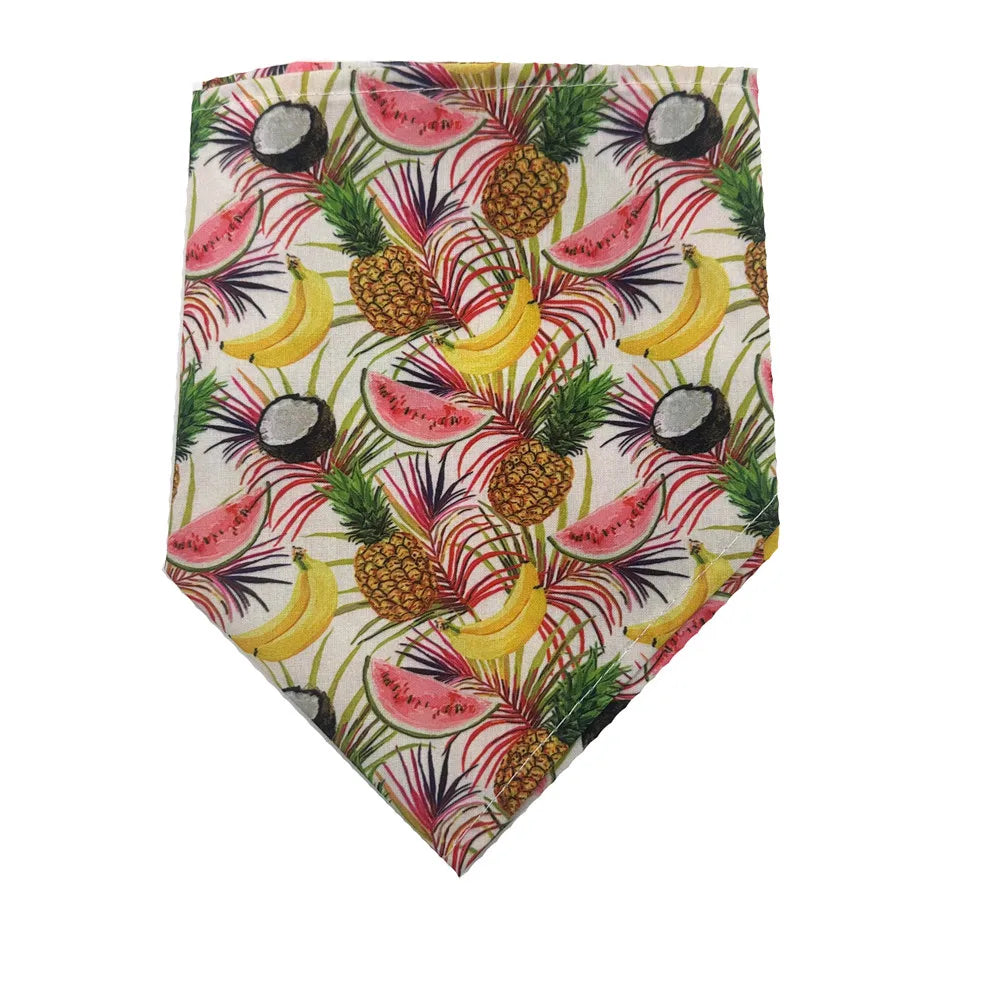 Summer Fruit Print Cotton Dog Bandana