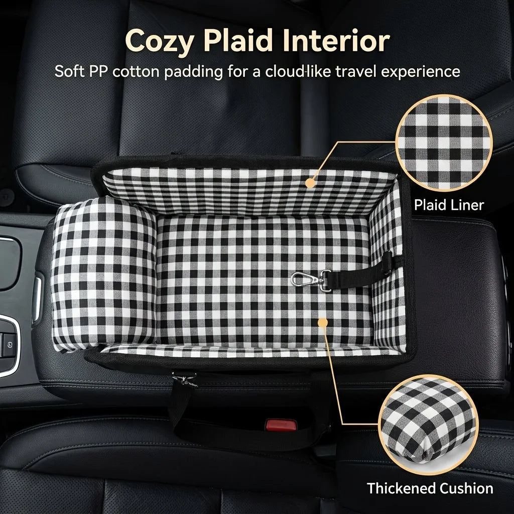 Foldable Dog Car Seat Booster with Anti-Slip Base