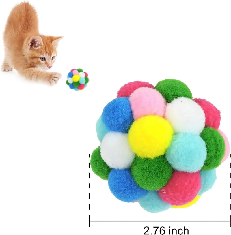 Balles de jouet pour chat en peluche avec grelots