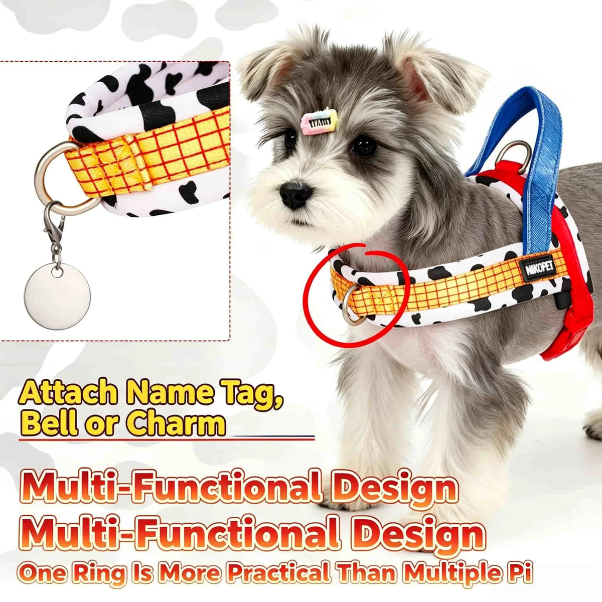 Quick-Release No-Choke Dog Harness with Dual D-Rings
