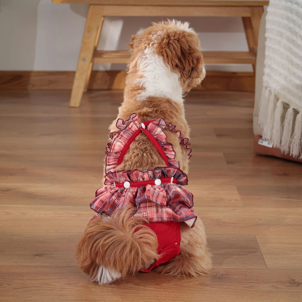 Cute Printed Reusable Dog Diaper Pants for Small Breeds