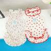 Floral Princess Pet Dress with Heart Print