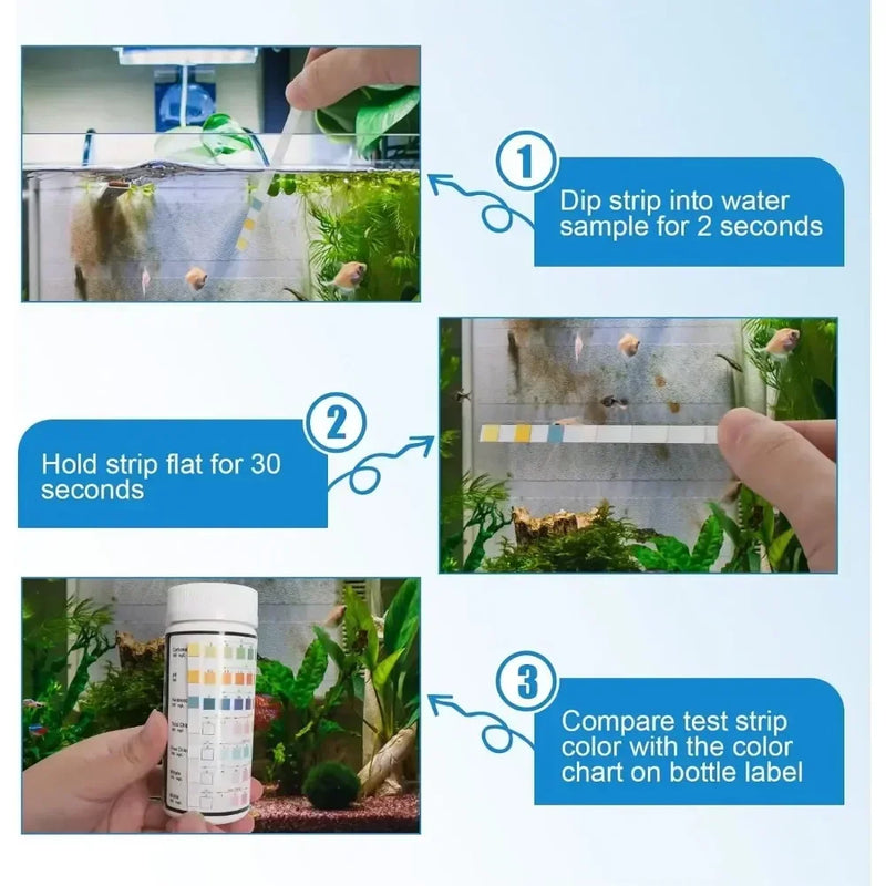 Bandelettes de test d'eau pour aquarium 16 en 1