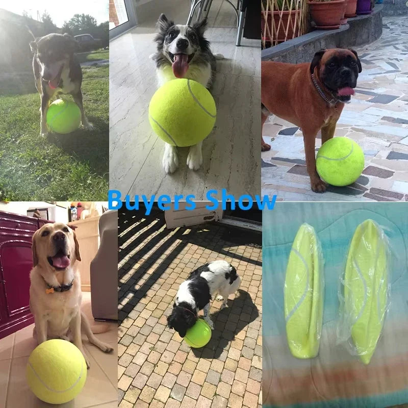 Giant 24cm Inflatable Tennis Ball Dog Toy with Pump