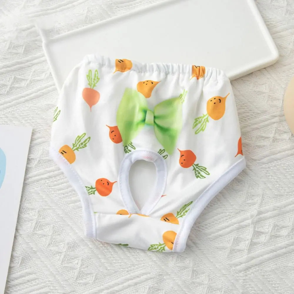 Reusable Leakproof Dog Diaper Pants with Cute Cartoon Print