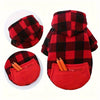 Plaid Fleece Pet Hoodie with Zipper Pocket