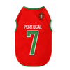Maillot de soccer portugais rouge et vert pour animaux, numéro 7