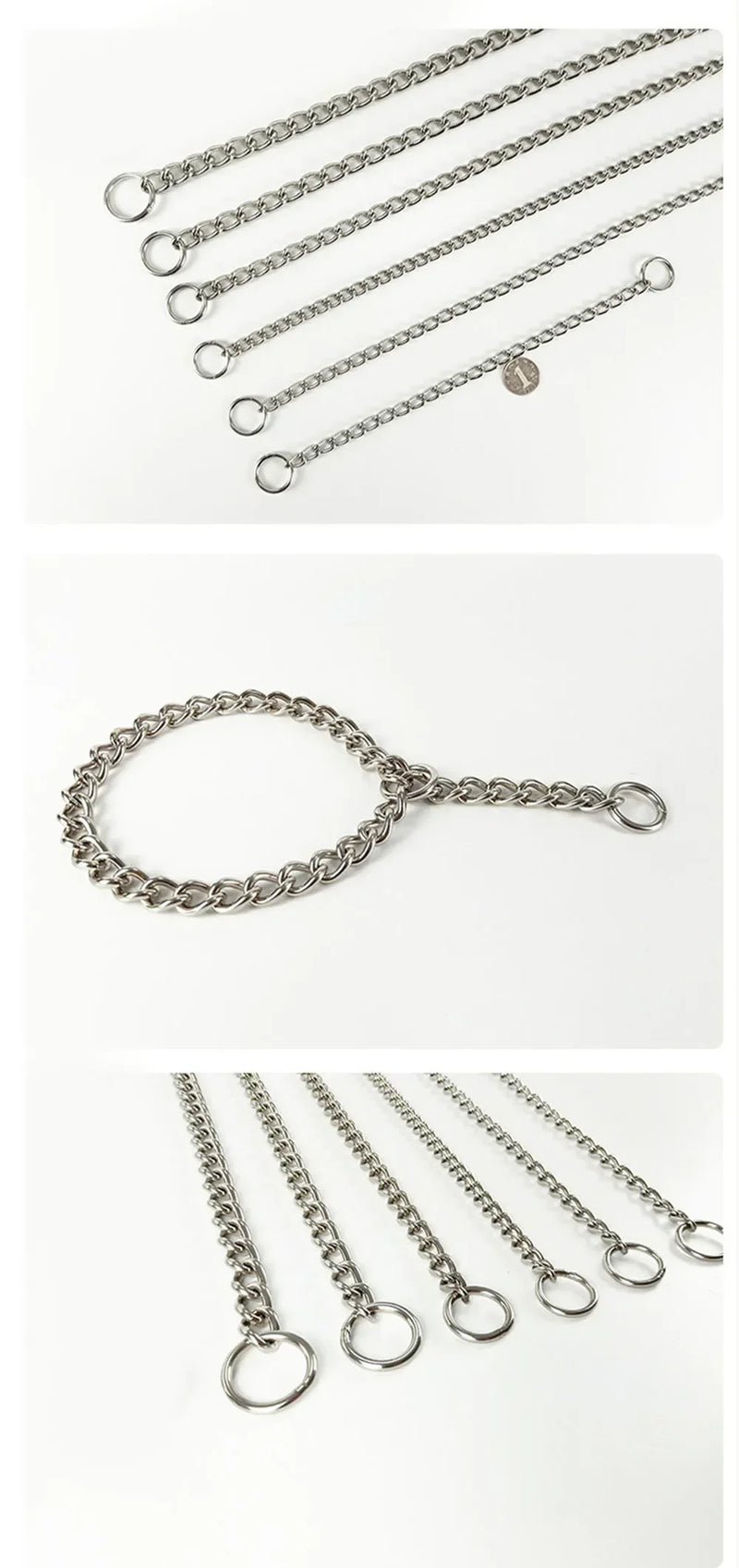 Halsband aus Edelstahl mit Rutschkette