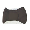 A dark brown reusable cotton dog belly band with a white lining.