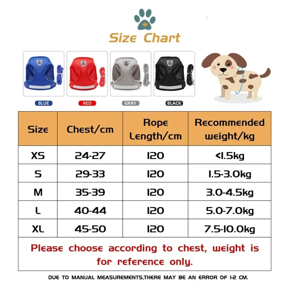 Adjustable Escape-Proof Mesh Harness and Leash Set for Cats and Small Dogs