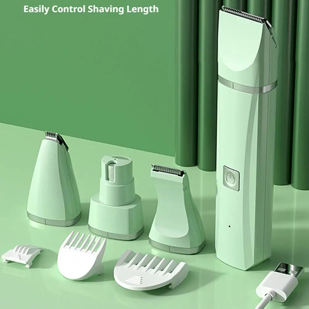 4-in-1 Rechargeable Pet Grooming Kit with Dual-Speed Ceramic Blade