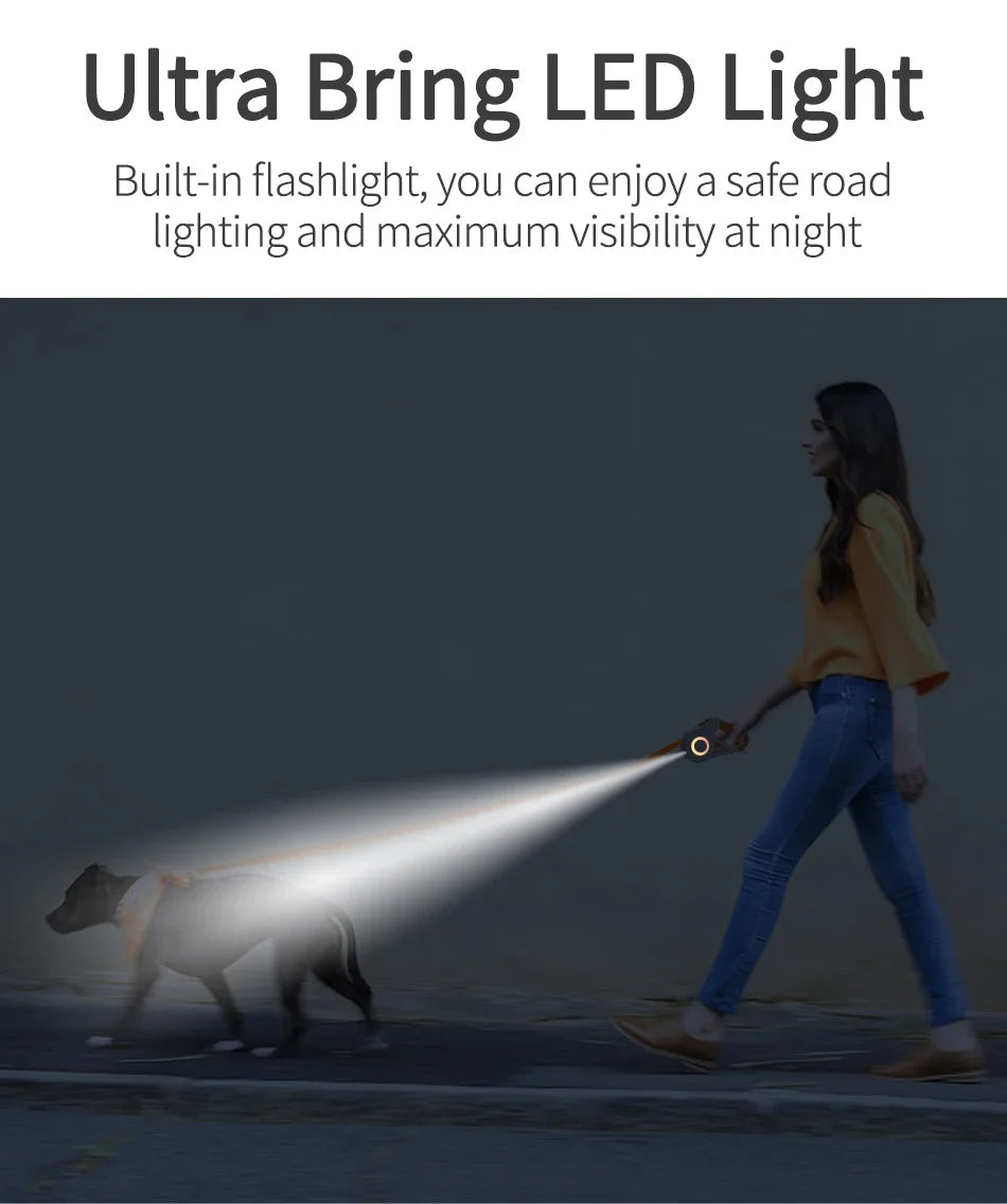 Retractable Dog Leash with LED Light