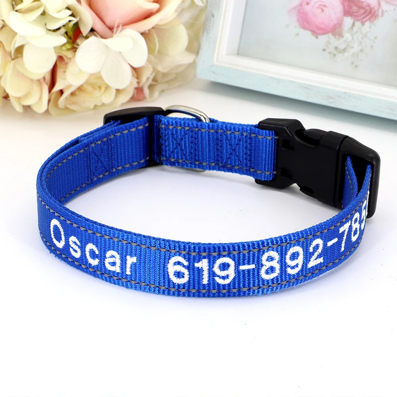 Personalisierte bestickte Nylon-Hundehalsband