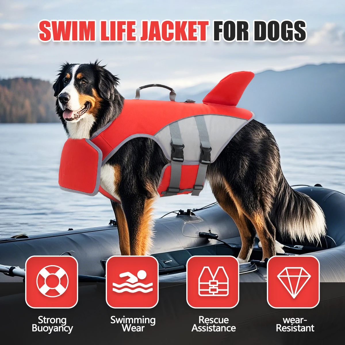 Reflective Dog Life Jacket with Adjustable Fit