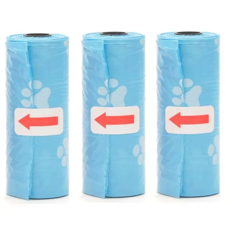 Disposable Dog Waste Bags with Bone-Shaped Dispenser and Leash Clip