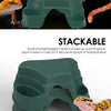 Reptile Hide Cave Decor with 2 Food Bowls