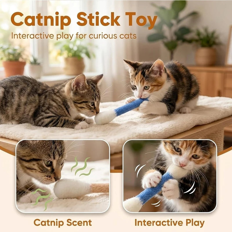 Catnip Stick Toy featuring felt chew sticks for interactive play and scent