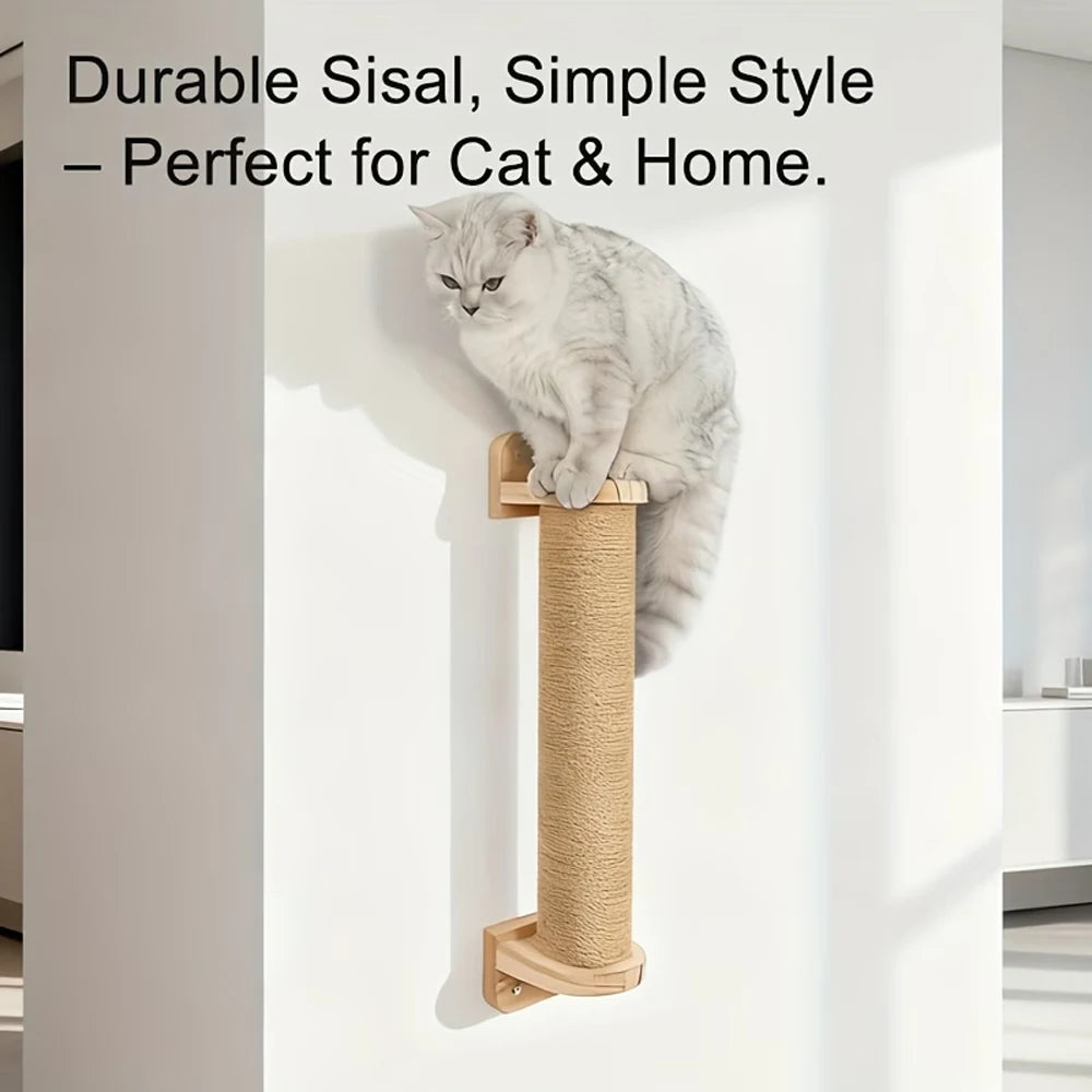 Cat Scratching Post with Sisal and Wood