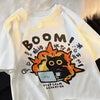 Camiseta de Mujer con Estampa Graciosa de Gato