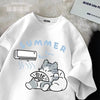 Camiseta Gráfica de Gato Japonés