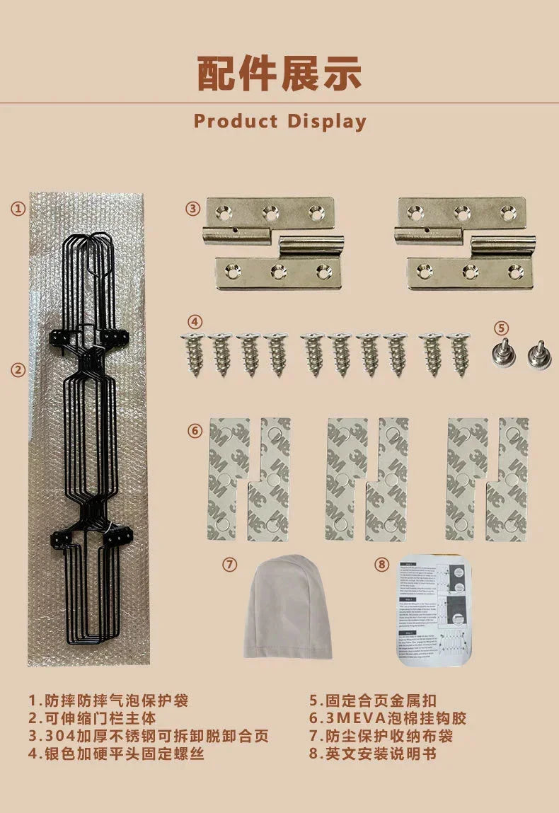 Adjustable Retractable Pet Safety Gate for Doorways and Stairs