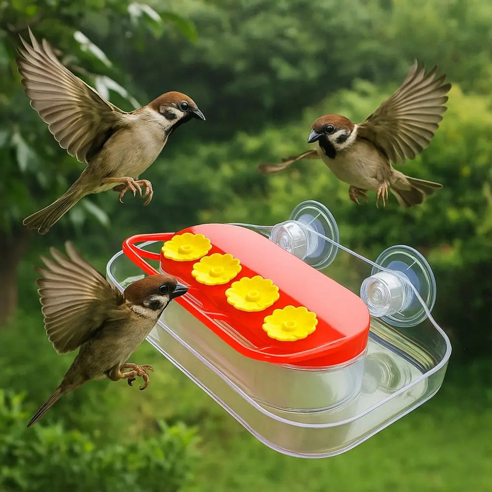 Refillable Hummingbird Feeder with Window Suction Cups