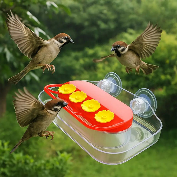 Refillable Hummingbird Feeder with Window Suction Cups