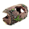 Rustic Resin Barrel Aquarium Ornament with Moss Accents