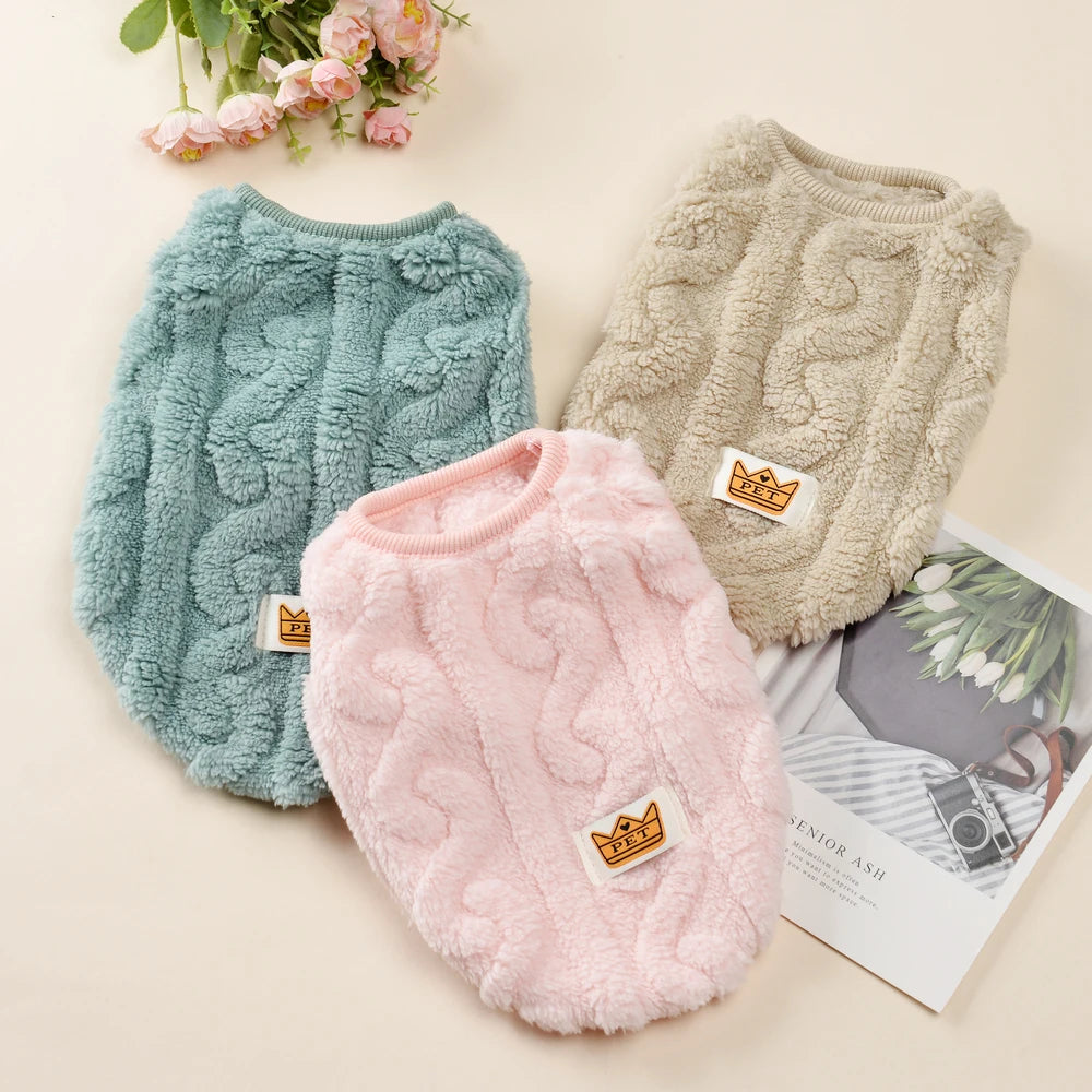 Cozy Fleece Dog Sweater for Small & Medium Breeds