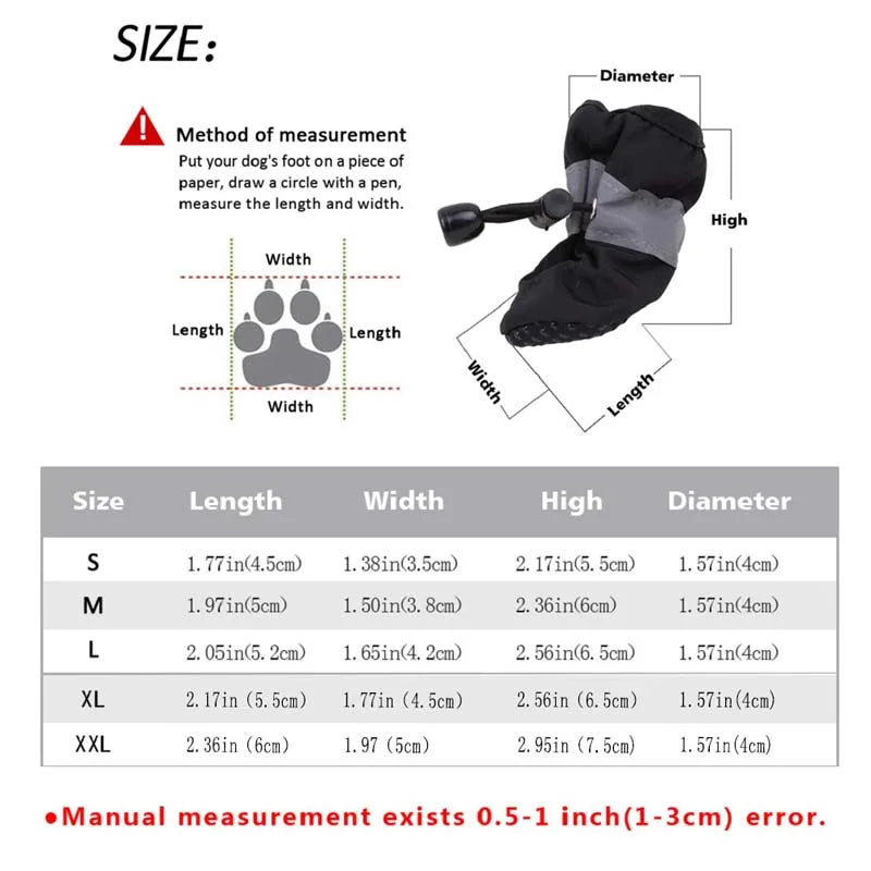 Botas de Lluvia Antideslizantes para Perros - Juego de 4 Piezas