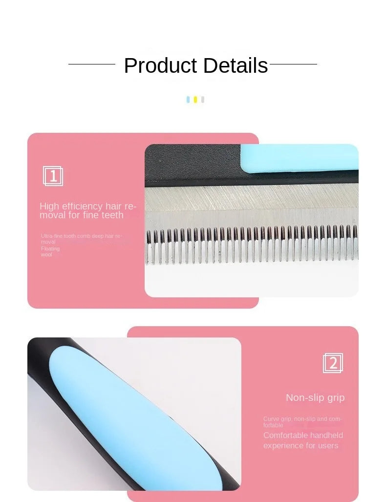 Detachable Pet Hair Grooming Comb with Replaceable Heads