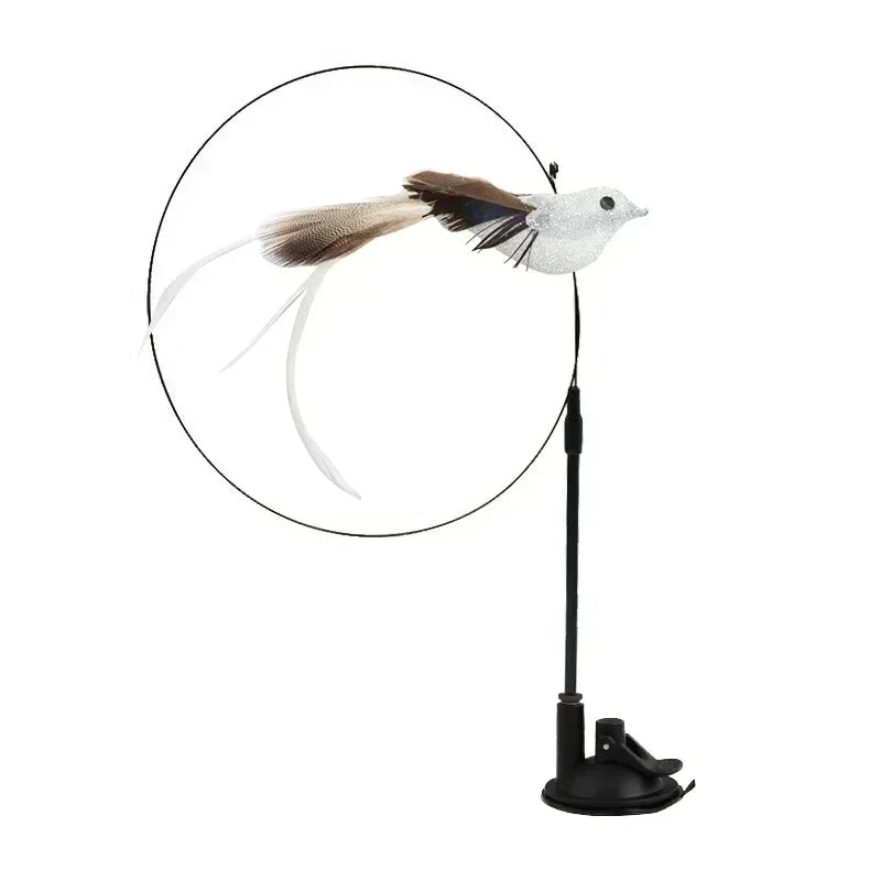 Jouet Interactif pour Chat en Forme de Paon avec Clochette