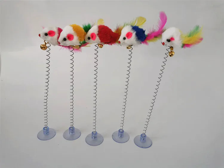 Juguete Interactivo para Gatos con Varita de Plumas y Cascabel
