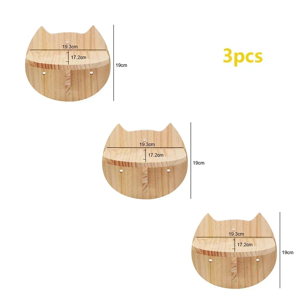 Wall-Mounted Cat Hammock and Climbing Stairs with Scratcher