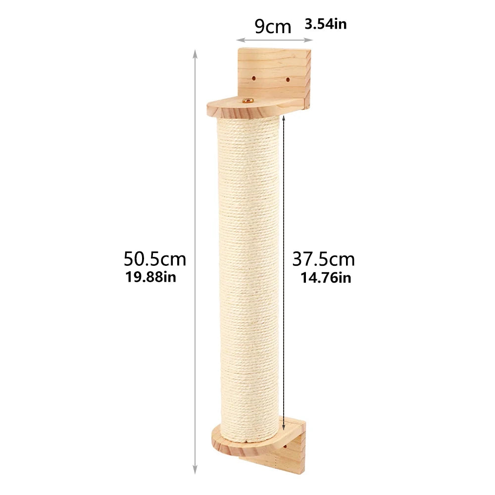 Cat Scratching Post with Sisal and Wood