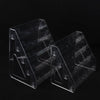 Clear Acrylic Display Stand with Slanted Tiers for Business Cards, Brochures & Cosmetics