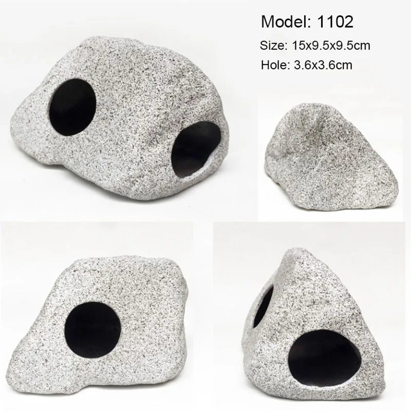 Ceramic Aquarium Cave Decor for Cichlids & Shrimp