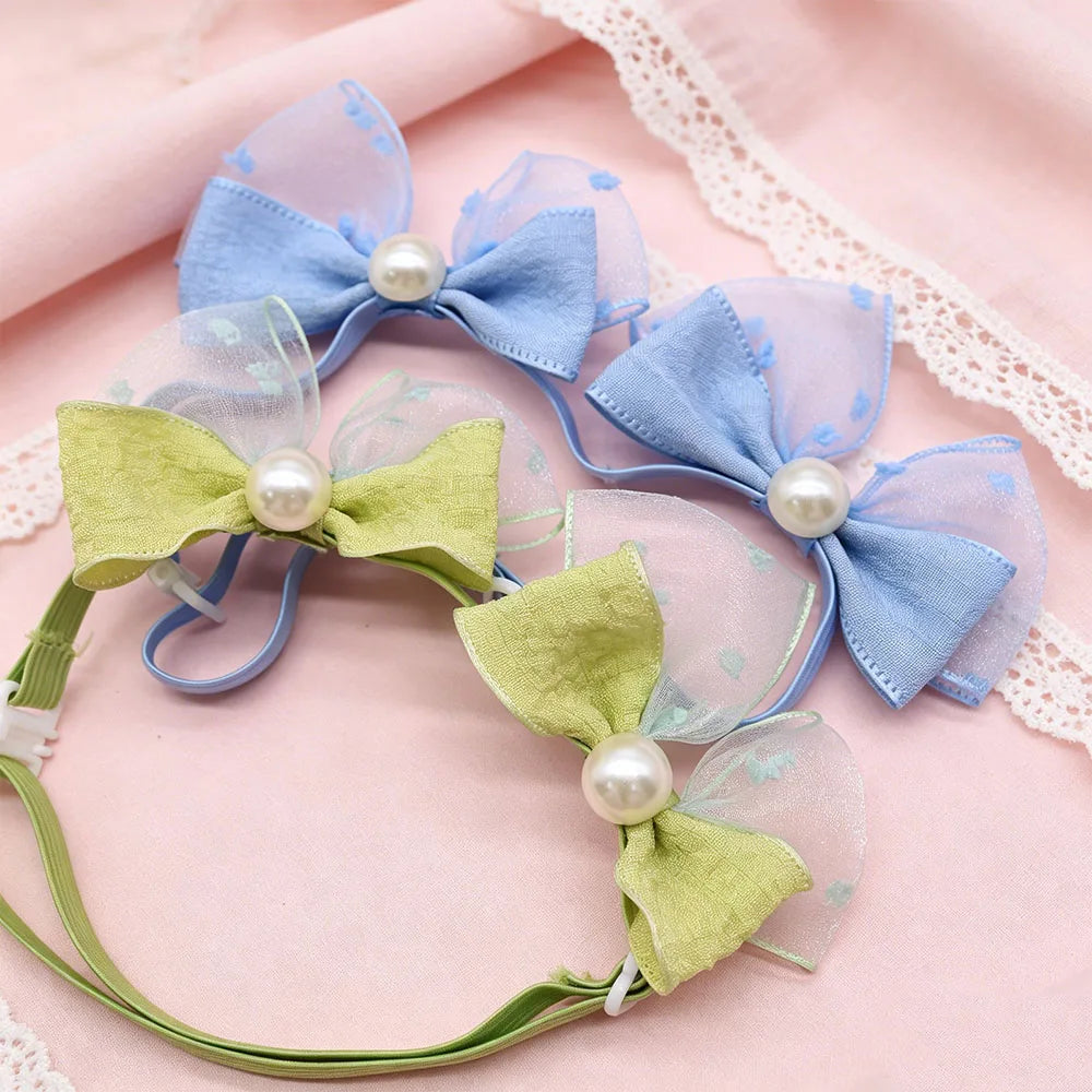 Handmade Pet Hair Bows – Adjustable Multi-Style Cloth Bows for Dogs and Cats