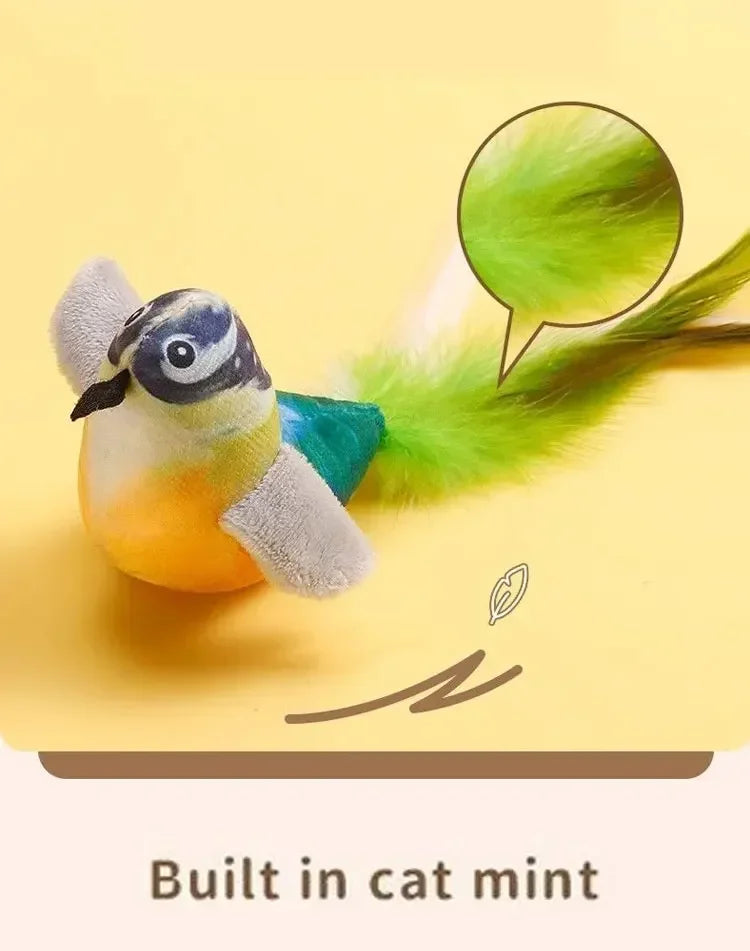 Rechargeable Flapping Bird Cat Toy with Catnip