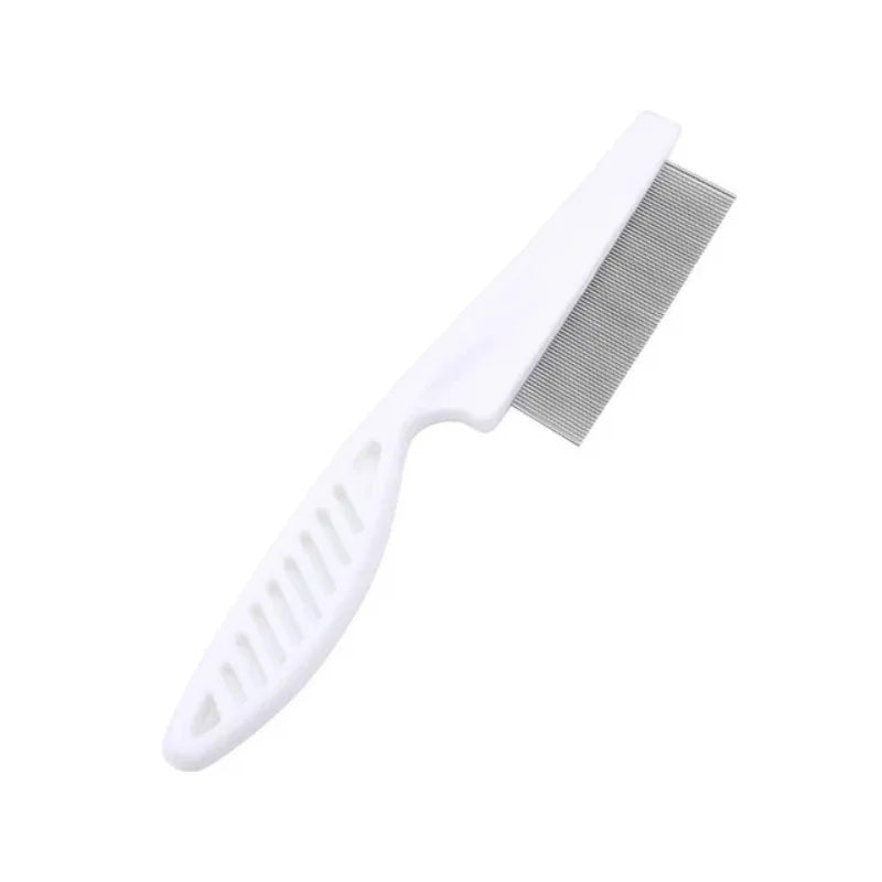 White stainless steel pet grooming comb set for dogs and cats
